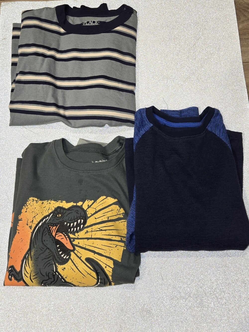 Boys Graphic,Stripes,Solid Raglan Style Tshirt Bundle Size-M 8/10, L 10/12 & 10